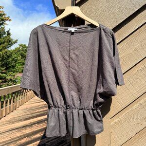 EUC Prologue Charcoal Batwing Sleeve, Peplum Top